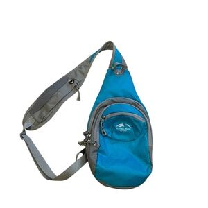 Yinglang Colorful Adjustable Sling Pack in Gray and Teal Crossover Bag